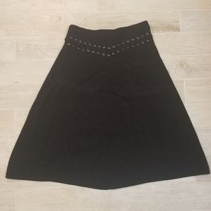 🔴 Black Sweater A Line Midi Skirt